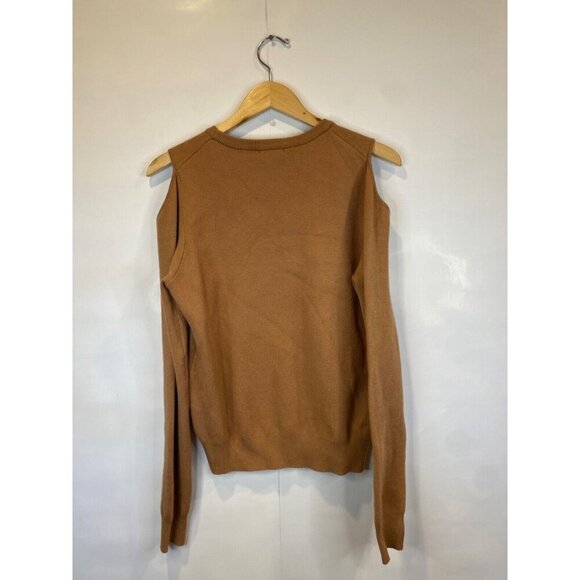 Monrow Small Supersoft Sweater Knit Cut Out Cold Shoulder Sweatshirt GUC - Picture 5 of 6